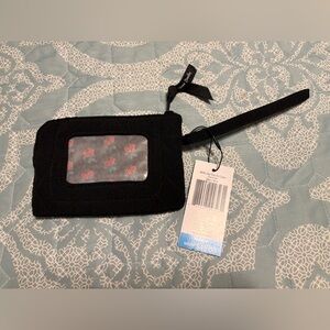 NWT Vera Bradley Black Wristlet with Red Accents